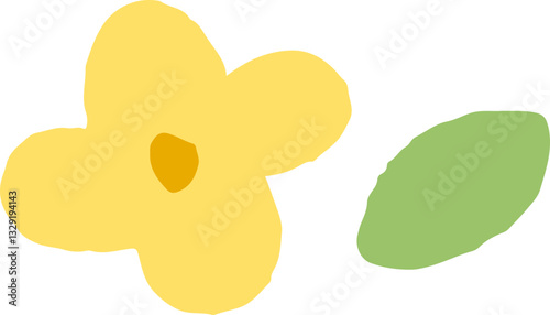 귀엽고 심플한 개나리 일러스트