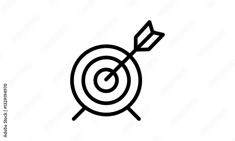 Target black icon .  Mission icon. Business goal. Vector