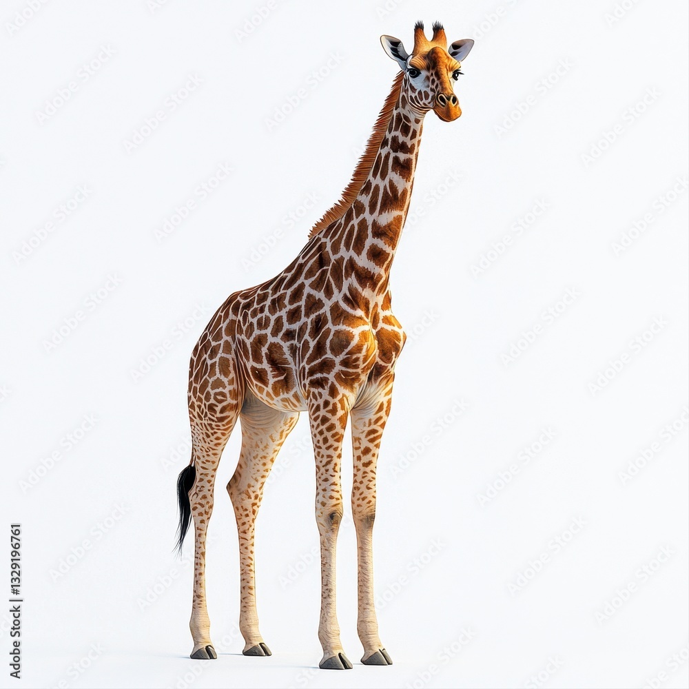 Naklejka premium Beautifully illustrated endangered species animal isolated on a clean white background for conservation awareness and education