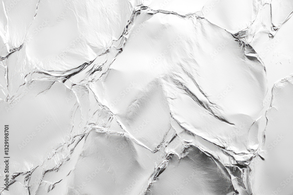 Smooth silver foil texture with crumpled pattern Smooth silver foil texture with crumpled pattern