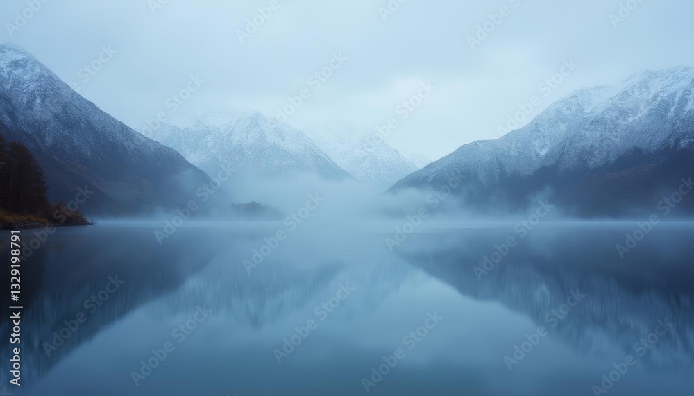 Fototapeta premium The tranquil environment of Wusuo Mountain Lake