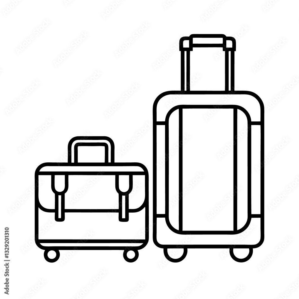 Baggage & Luggage Line Icon – Minimalist Travel Suitcase Vector, Luggage Icon – Simple Suitcase Outline Vector, Travel Bag Symbol – Black and White Pictogram, Minimalist Baggage Icon Baggage & Luggage Line Icon – Minimalist Travel Suitcase Vector, Luggage Icon – Simple Suitcase Outline Vector, Travel Bag Symbol – Black and White Pictogram, Minimalist Baggage Icon