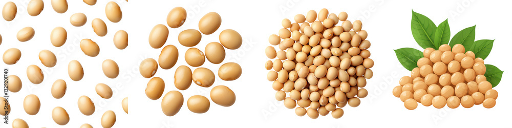 A collection of fresh yellow green soybeans displayed in different formations highlighting the versatile legume s natural texture and abundance as an agricultural crop and nutritious food ingredient A collection of fresh yellow green soybeans displayed in different formations highlighting the versatile legume s natural texture and abundance as an agricultural crop and nutritious food ingredient