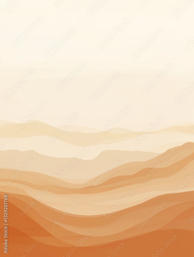 Serene desert landscape with soft sand dunes and pale sky Serene desert landscape with soft sand dunes and pale sky