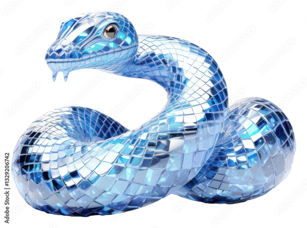 Fototapeta premium PNG Reptile animal snake blue.