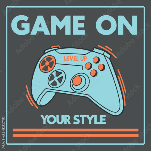 "Game On Level Up" Gaming T-Shirt - Cool Video Game Style Graphic Tee for Players