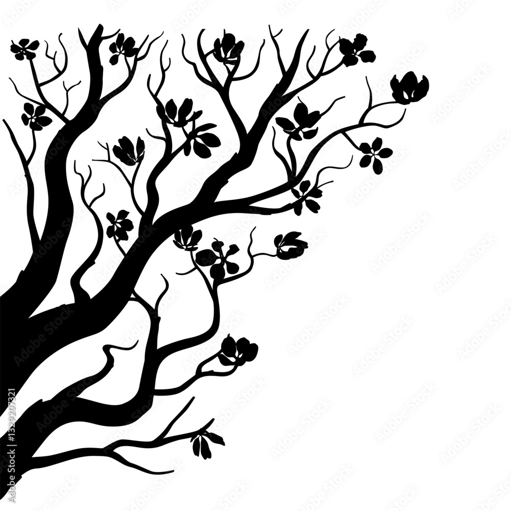 Fototapeta premium Cherry tree silhouette