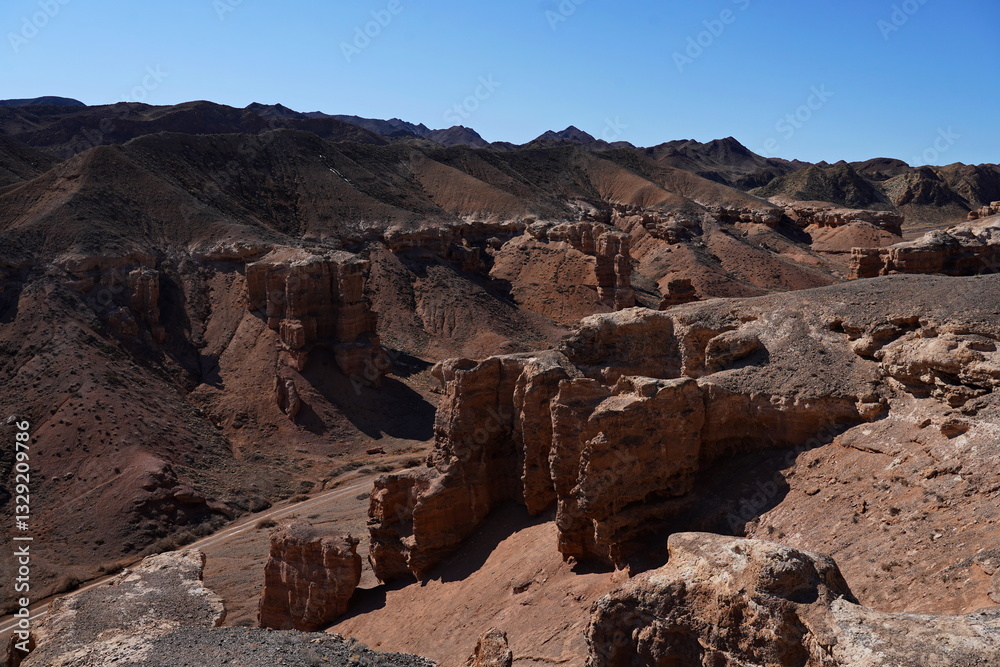 Fototapeta premium Charyn Canyon. Valley of Castles. The State National Nature Park.