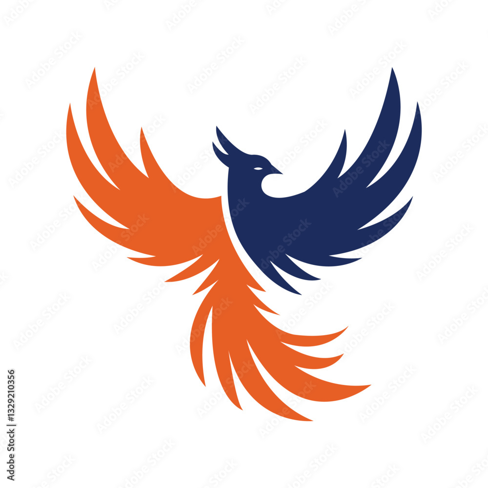 Fototapeta premium Powerful Phoenix Logo Design Vector Illustration