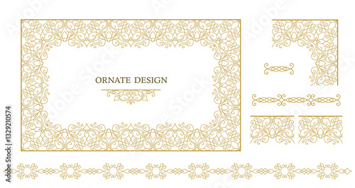 Ornate vector decorative frame. Elegant element for design template