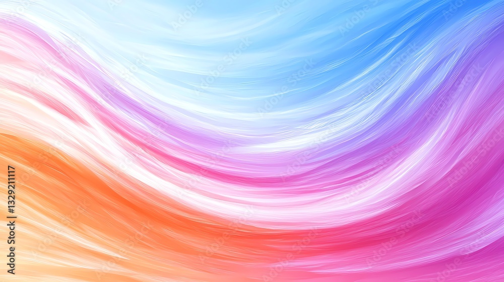 Obraz premium Abstract Flowing Colorful Wave Background in Orange Pink and Blue Hues