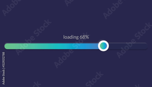 Progress load bar. Indicator of status download. Graphic icons of interface. Neon buttons of speed of upload. Web loaders with percent. Futuristic UI for website, game, internet