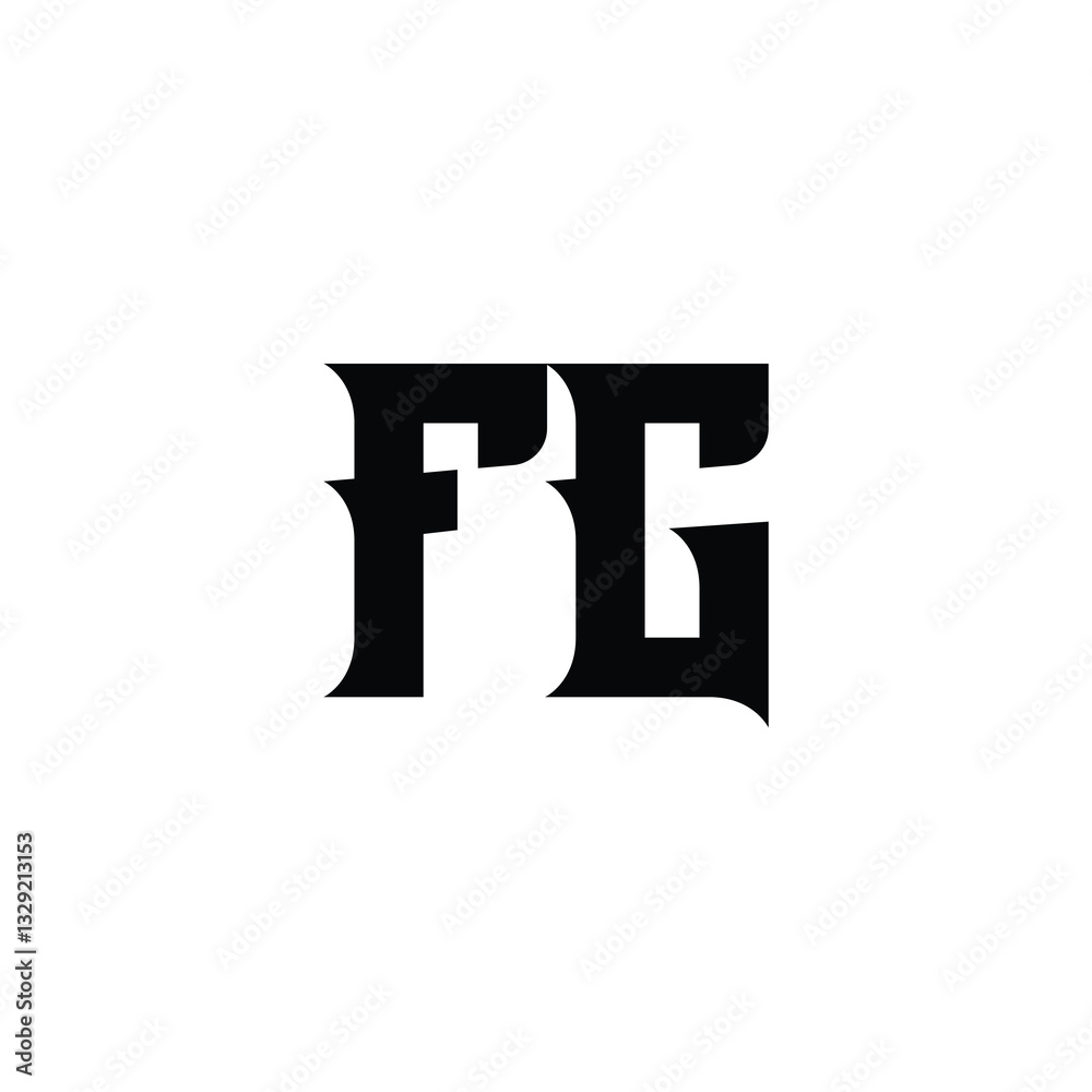 Obraz premium FG monogram logo design letter text name symbol monochrome logotype alphabet character simple logo