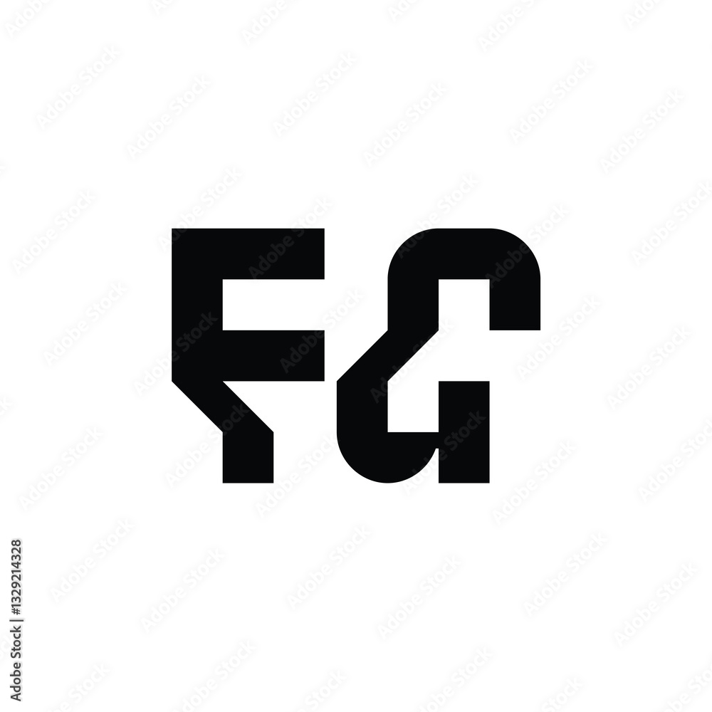 Obraz premium FG monogram logo design letter text name symbol monochrome logotype alphabet character simple logo