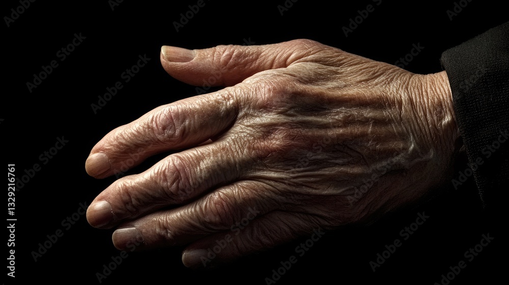 Fototapeta premium an image of one hand resting on another in a comforting gesture.