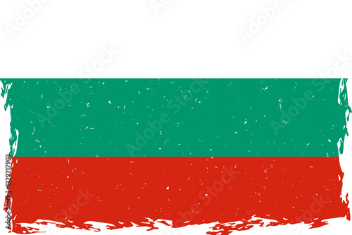 Bulgaria flag brush stroke with grunge distressed texture