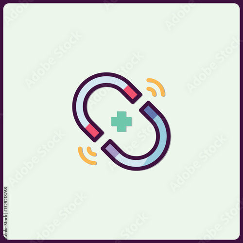 Magnetic Attraction with Health Symbol, an Innovative Healthcare Icon