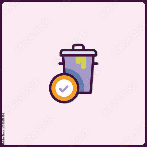 Completed Deletion: An icon illustration depicting removal confirmation process