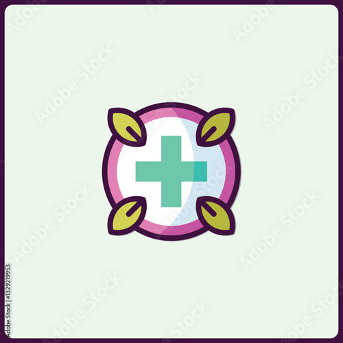 Natural health and wellbeing with the medical cross vector icon design