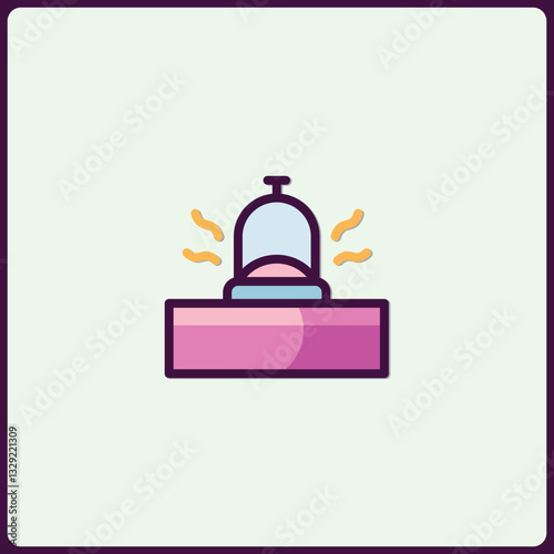 Stylized depiction of a service bell with sound waves emanating outward