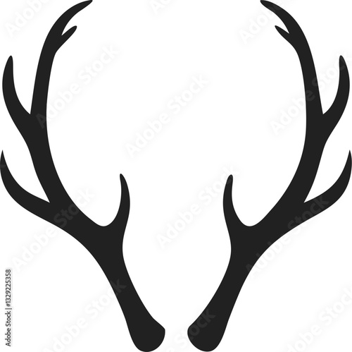  create a Deer antlers silhouette vector icon desing with a white background