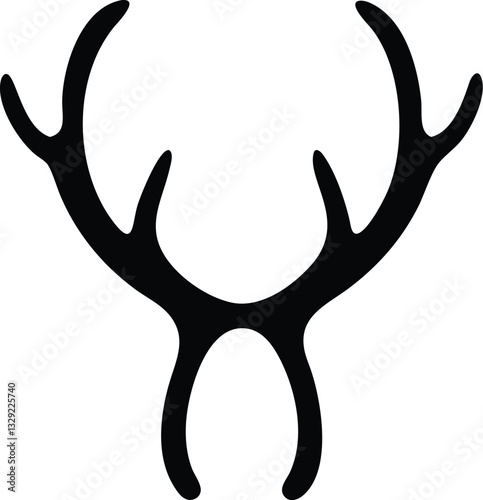  create a Deer antlers silhouette vector icon desing with a white background