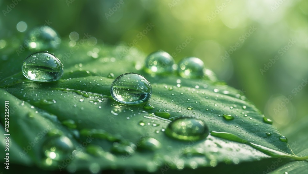 Water droplets on a leaf, stunning natural backdrop Water droplets on a leaf, stunning natural backdrop