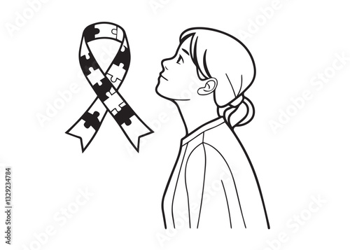 Autism Silhouette vector Illustration design