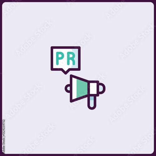 Creative representation of public relations through a stylized icon design