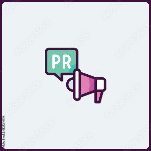 Engaging public relations concept megaphone icon for digital communication