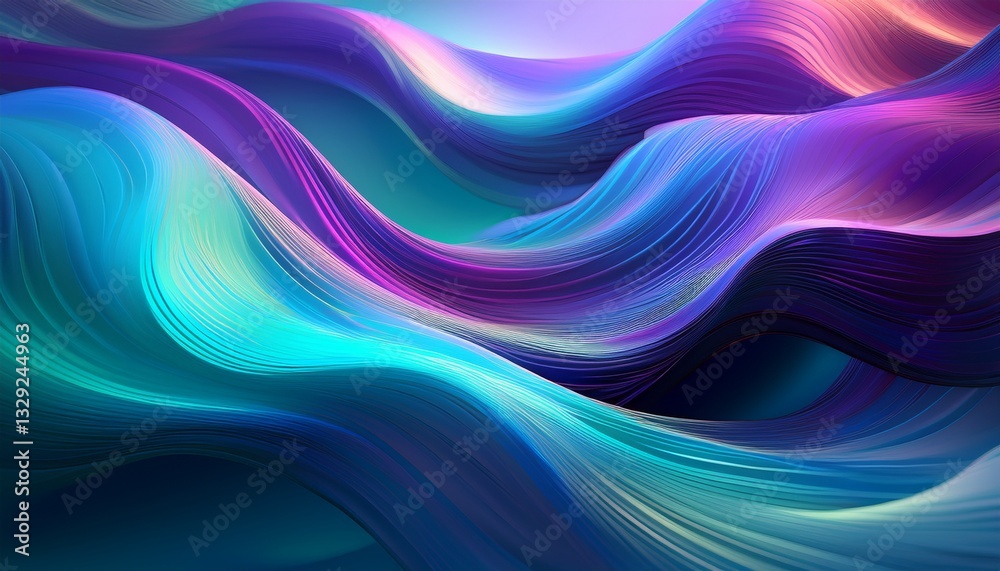Soft, abstract waves created with vivid, futuristic colors like teal, purple, and blue, blending seamlessly to evoke a dynamic, modern aesthetic.
Soft, abstract waves created with vivid, futuristic colors like teal, purple, and blue, blending seamlessly to evoke a dynamic, modern aesthetic.