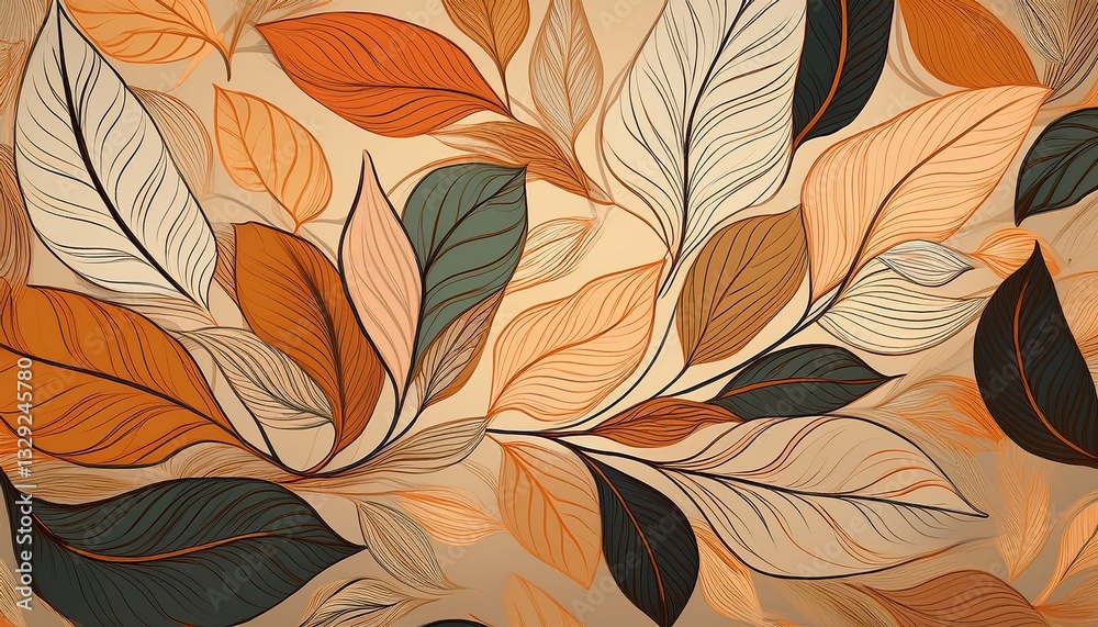 Soft hand-drawn leaves scattered in a fluid pattern, with earthy tones blending harmoniously, evoking a natural, organic feel.
Soft hand-drawn leaves scattered in a fluid pattern, with earthy tones blending harmoniously, evoking a natural, organic feel.