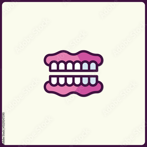 Dentures set graphic icon design for dental health and hygiene concept