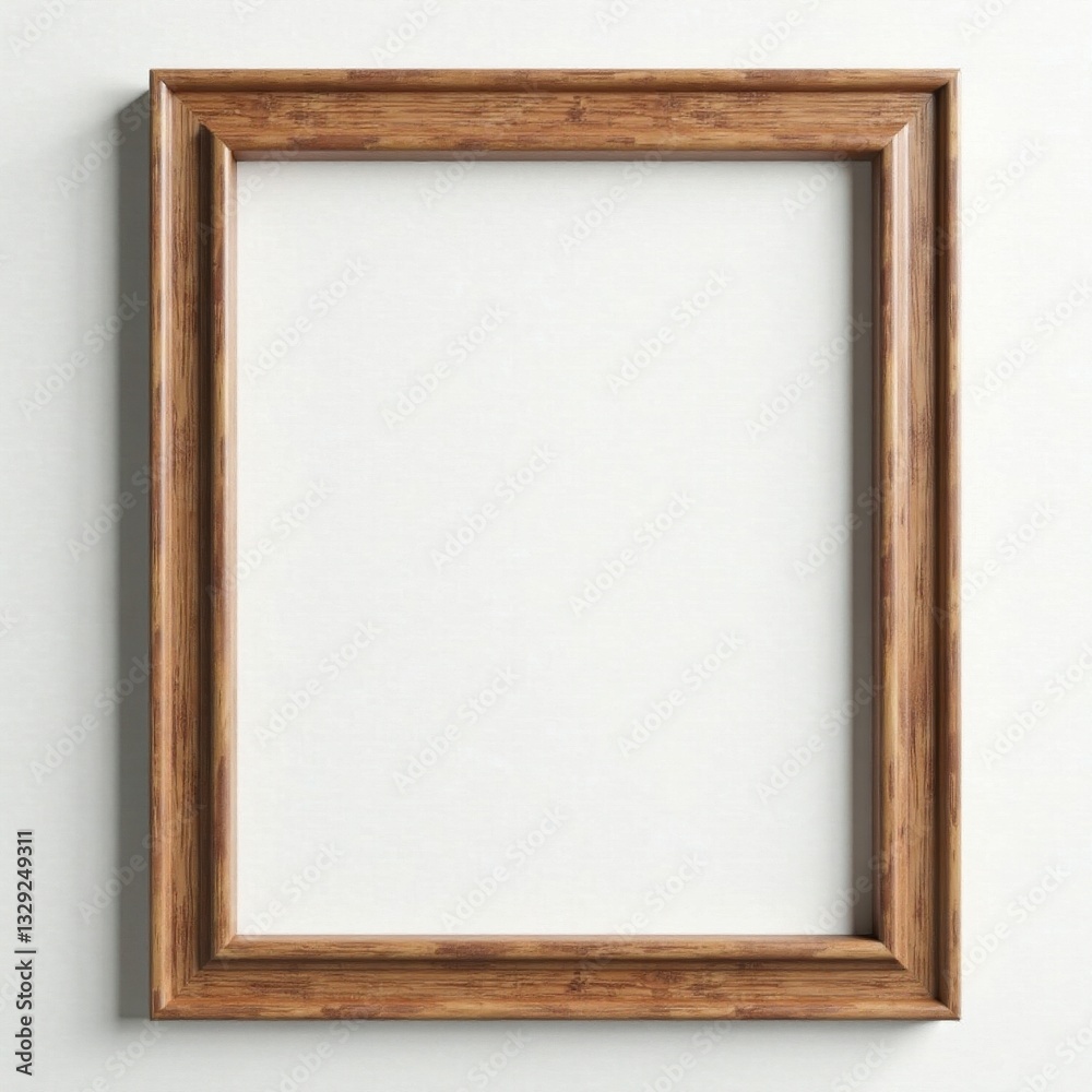 Obraz premium Rustic wooden frame, blank canvas Simple, elegant design , light wood, rustic, presentation