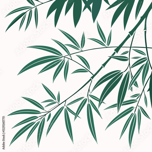 Bamboo leaves vector design illustration on background