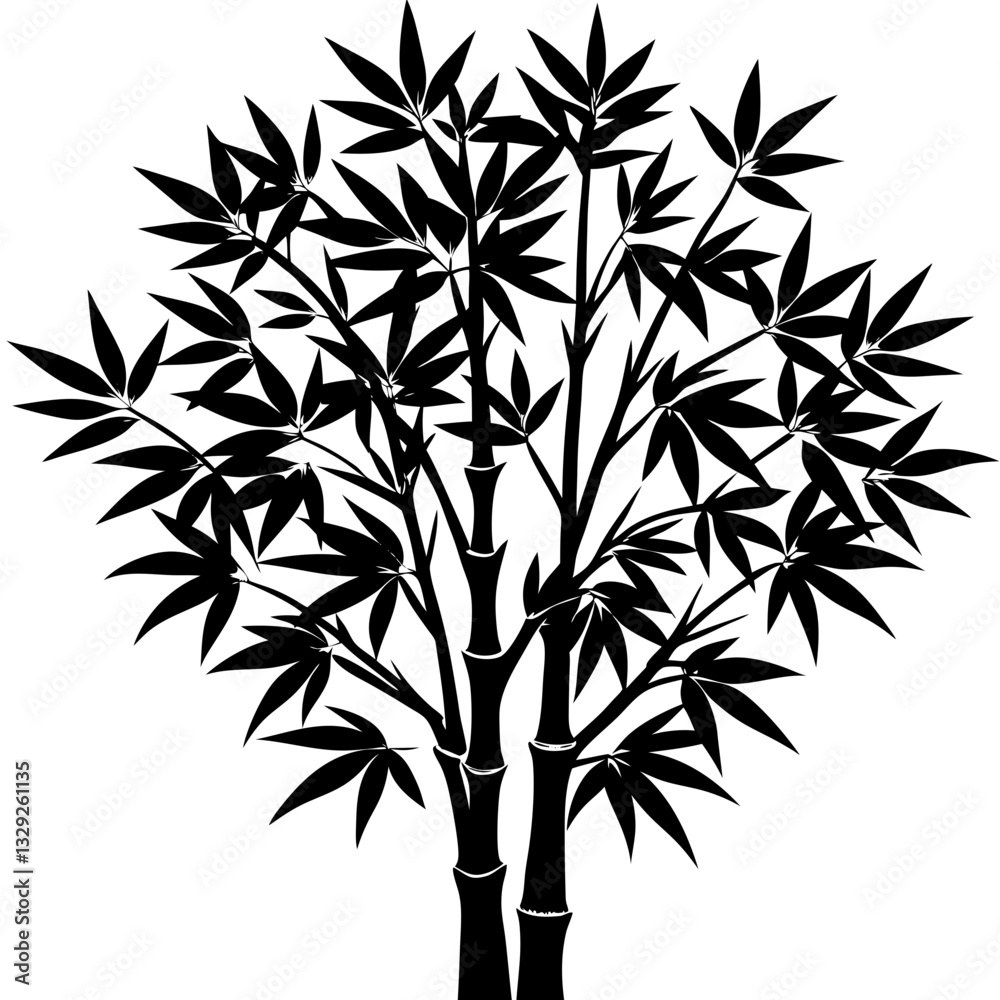Obraz premium Bamboo tree vector illustration on white background