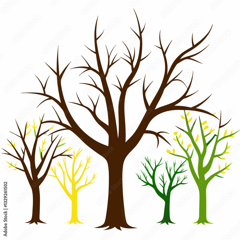 Obraz premium Dry tree icon vector silhouette art on white background