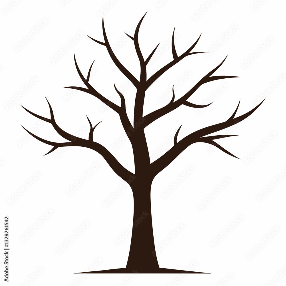 Fototapeta premium Dry tree icon vector silhouette art on white background