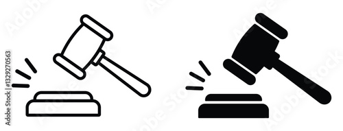 gavel icon vector. Judge's gavel sign. law symbol. hammer icon vector. auction hammer. court hammer icon. gavel icon for mobile app, ui and website. vector illustration on transparent background