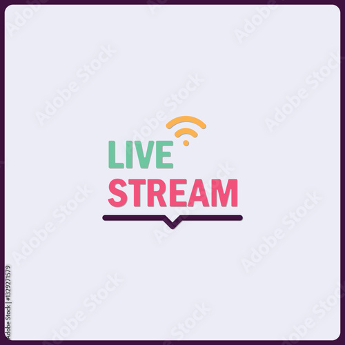 Vibrant livestream icon design for social media and broadcasting promotion