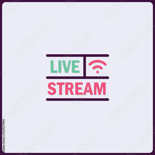 Modern Livestreaming Visual: Graphic element for broadcasts and digital content