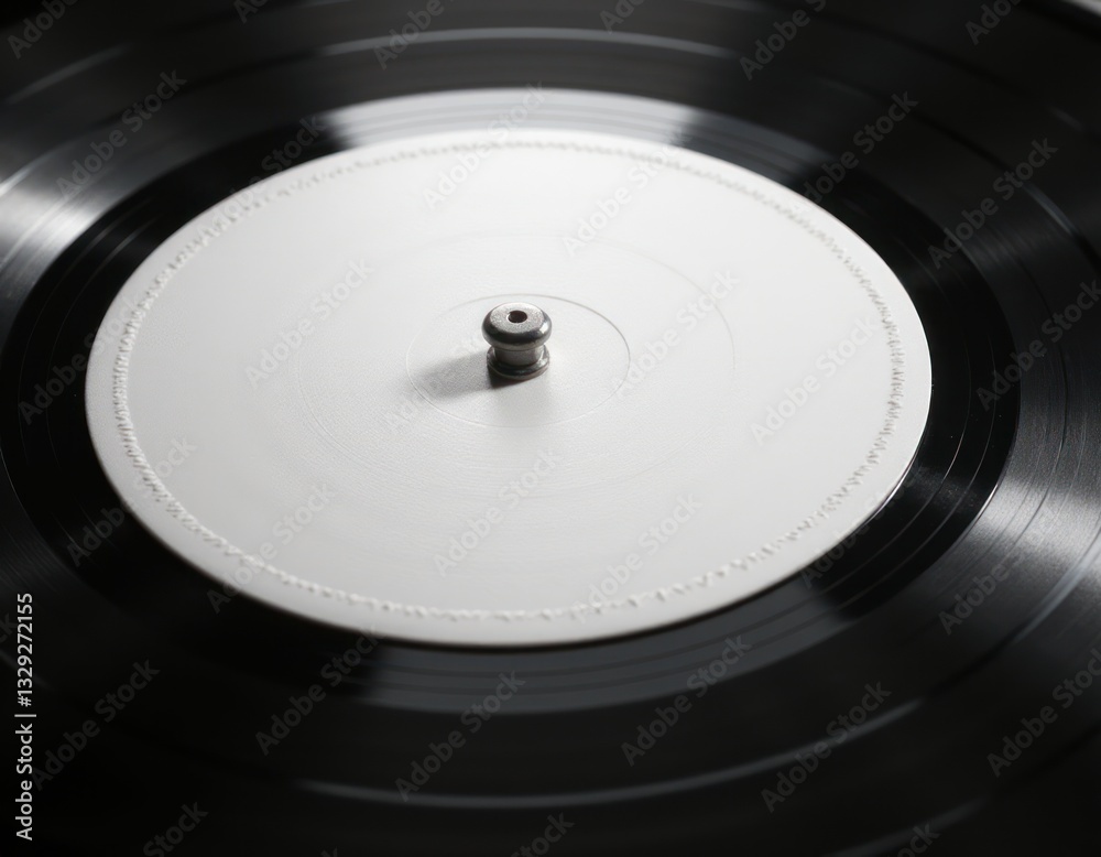 Blank vinyl record mockup on a turntable, perfect for album design. Blank vinyl record mockup on a turntable, perfect for album design.