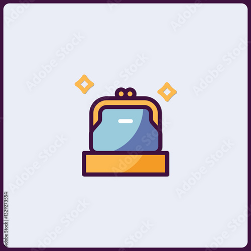 Aesthetic coin purse with sparkling accents promoting financial literacy
