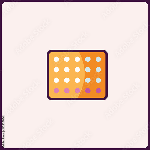 Colorful Medical Pill Box Icon, Represents Healthcare and Treatment Options