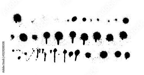 Graffiti Spray Drip Splatter Vector Design Asset Collection Set Pack