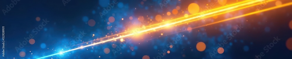 Obraz premium Abstract blue and yellow light rays intersect , intersection, ocean