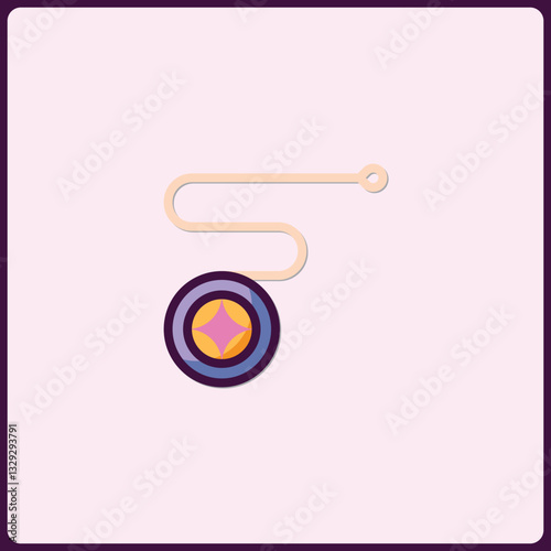 Stylized yo-yo toy vector icon in flat design with pastel color palette