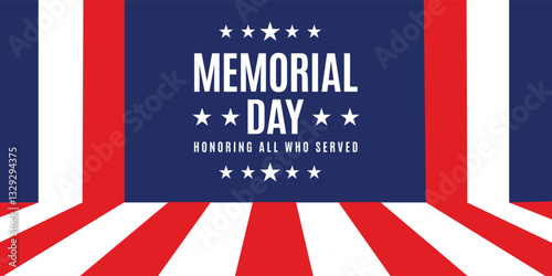 Happy Memorial Day banner. National american holiday. American flag.memorial day lettering banner. in honor of our heroes. hand drawn text with stars for memorial day in usa.