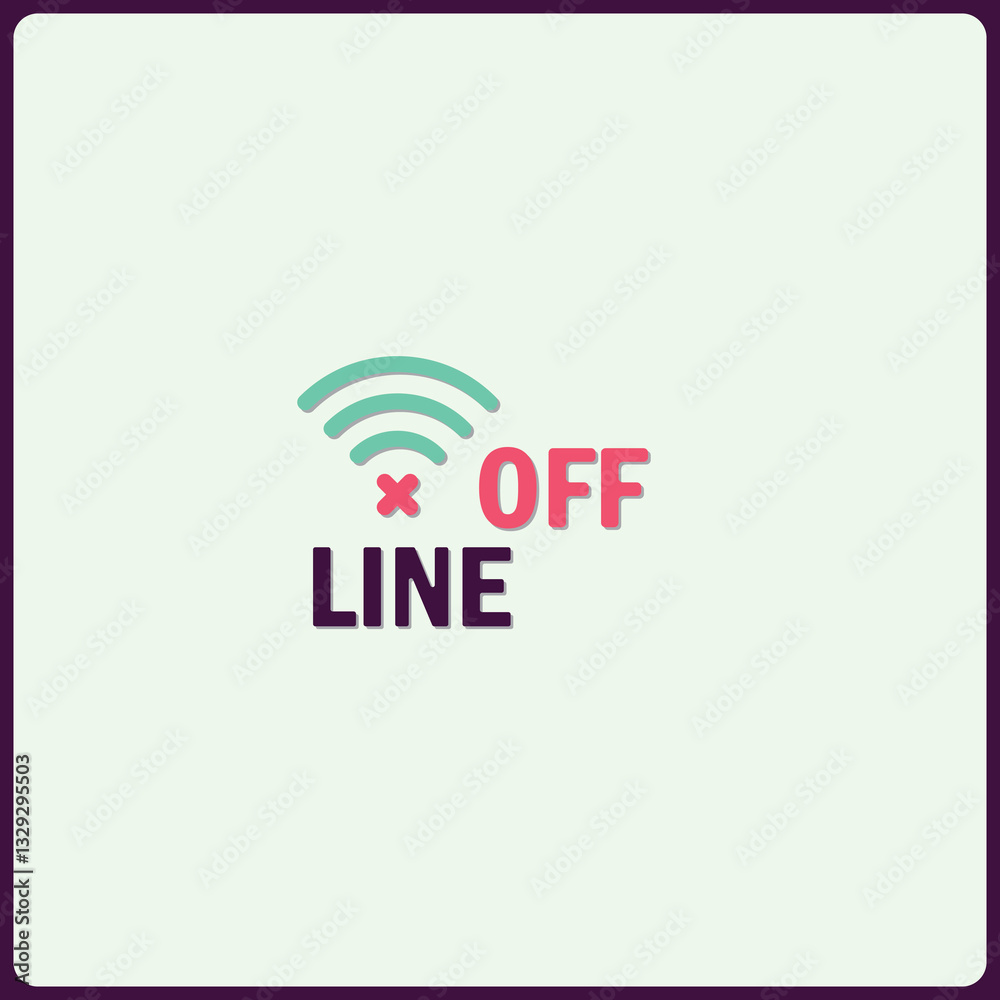 Obraz premium Disconnection Symbol for Technology Interface, Offline Network Issue Sign