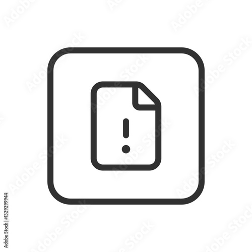 Warning Error Document File Icon - Modern Simple Flat Vector for Web and Mobile